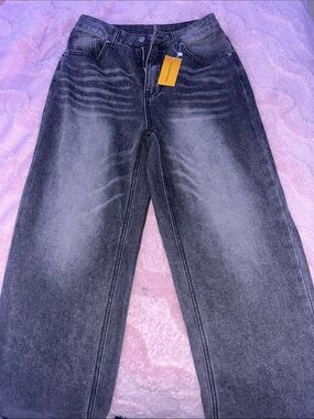 Wide-Leg Flare Jeans in Faded Black - Women's